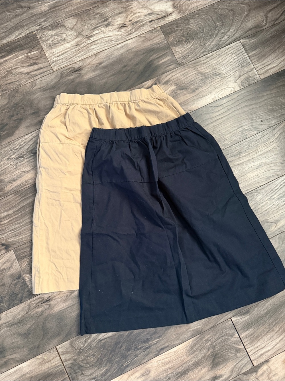 GAP Asymmetrical Pull-On Skirts in Navy and Beige